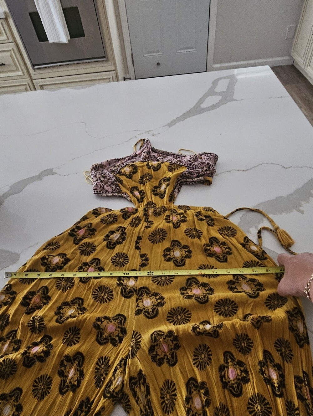Free People Yellow and Brown Geometric Jumpsuit - Picture 8 of 10
